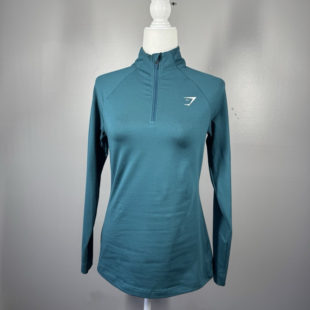 GYMSHARK‎ Quarter Zip Pullover Performance Long Sleeve Mock Neck Shirt Small